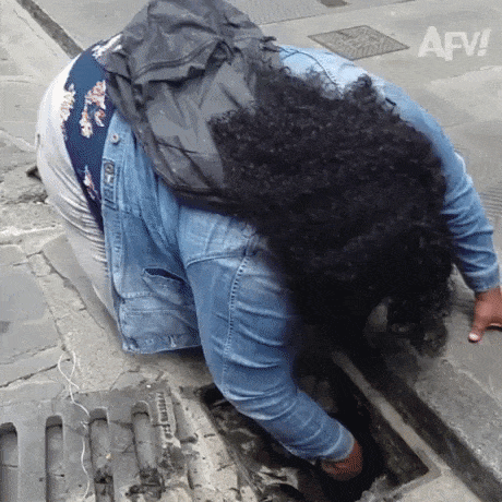 Fishing key out of sewer in WaitForIt gifs