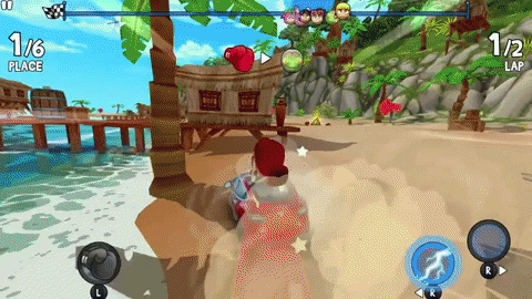 beach buggy race game fountan jumping animated gif