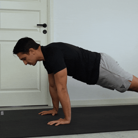 push up with knee touch exercise demonstration