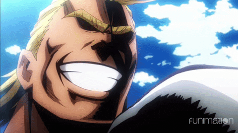 Image result for all might smirk gif
