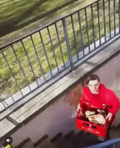 Hand on to the box in funny gifs