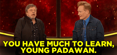 GIF do ator Mark Hamill dizendo "You have much to learn, young padawan"