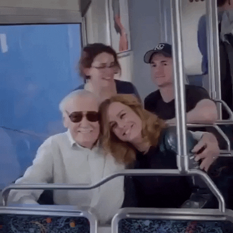 When Brie Larson meets Stan lee in hollywood gifs