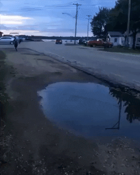 Never jump over a puddle in funny gifs