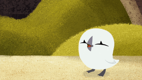 Animated giff of Baba from Puffin Rock
