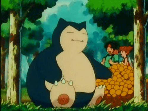 pokemon eating hungry snorlax starving