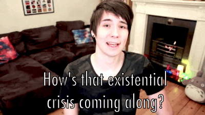 Vlogger asking about existential crisis