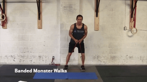 tensor fasciae latae pain exercise - Banded Monster Walks