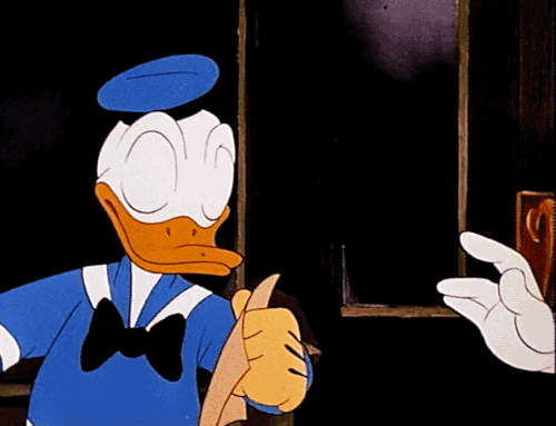 Donald Duck getting excited on viewing my portfolio