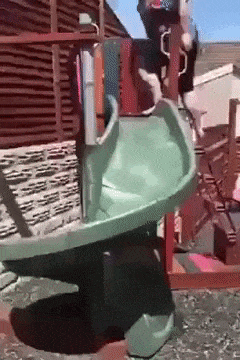 What could go wrong sliding on kids slide in fail gifs