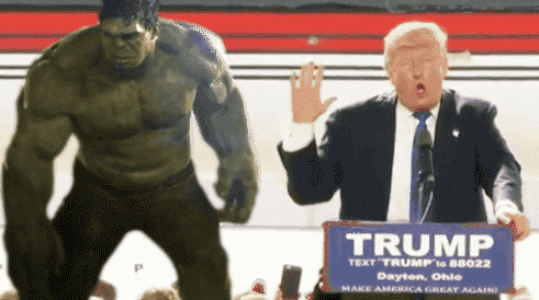 Image result for the hulk punch trump gif