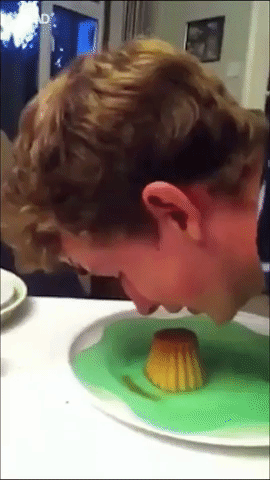Thats how you eat pudding in funny gifs