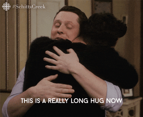 Bad data: gif of two men hugging while the caption reads "Just one more minute"