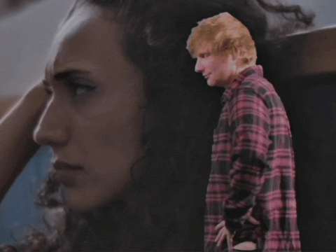 Ed Sheeran giving a thumbs up next to an 'Ed's guarantee' badge, not from the film