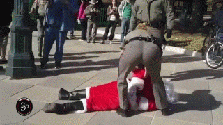 santa getting arrested