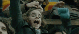 A gif of Hermione cheering.