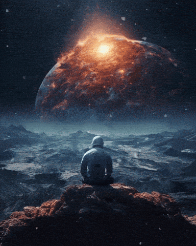 How Effective is Midjourney Animation 1 | Promoshin a midjourney generated image of an astronaut looking out at a collapsing planet
