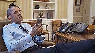 Image result for obama on the phone gif