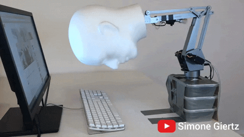 robot frustrated headdesk head desk simone giertz
