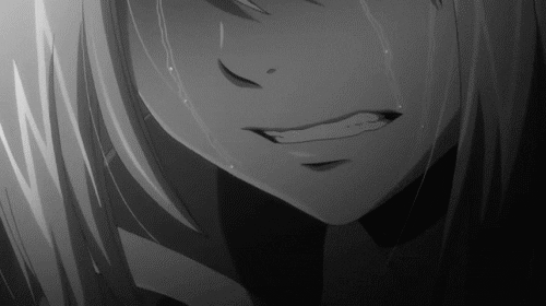 sad crying depression anime girl