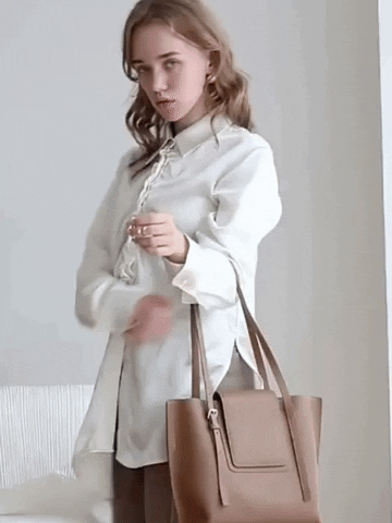 leather tote bag with magnet flap