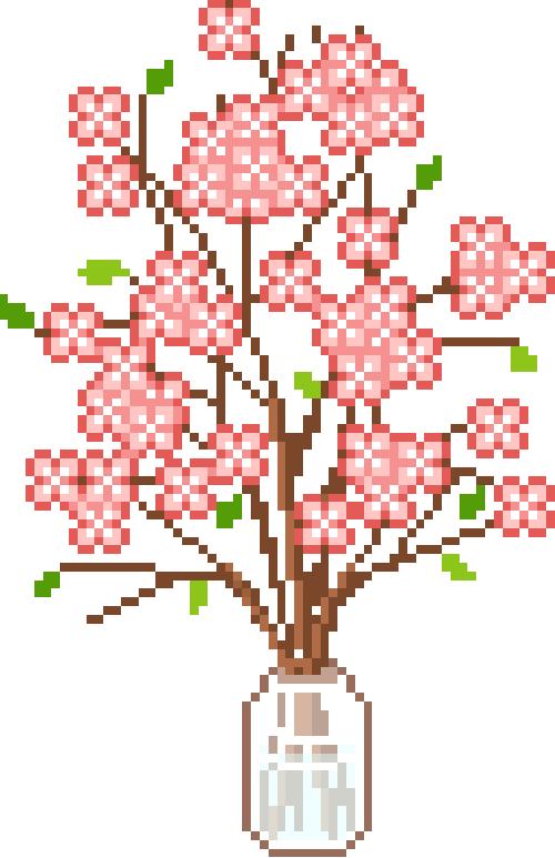 Cherry Blossom Pixel Sticker for iOS & Android GIPHY