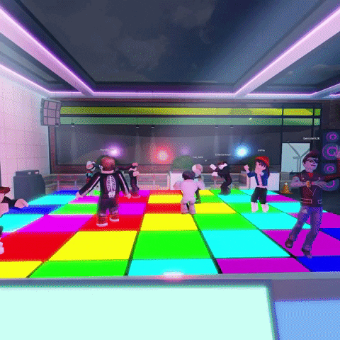 festa acontecendo no jogo Roblox, uma plataforma de metaverso