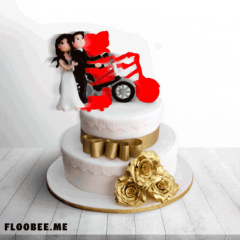 Bike riders on cake in gifgame gifs