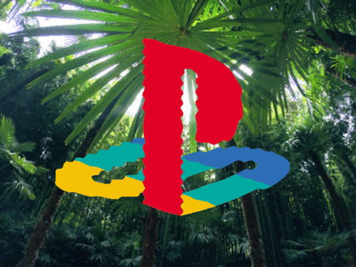 Playstation Logo Palm Trees Vaporwave Aesthetic