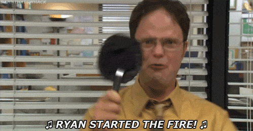 Image result for the office fire gif