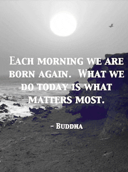 Vsako jutro se ponovno rodimo. Kar danes naredimo največ šteje.