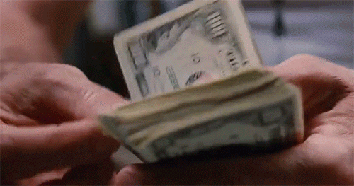 Part of budgeting is counting your money gif.