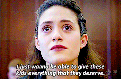 GIF of Shameless's Fiona Gallagher (Emmy Rossum) saying, "I just wanna be able to give these kids everything that they deserve."
