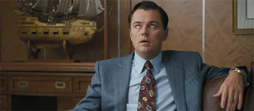 Image result for leonardo dicaprio gif wolf of wall street
