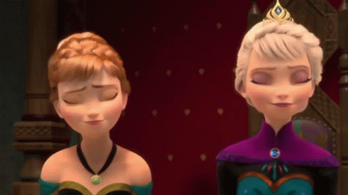 anna and elsa from Frozen saying mm chocolate
