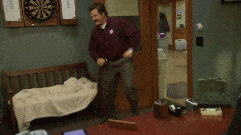 parks and rec ron swanson television dancing happy dance