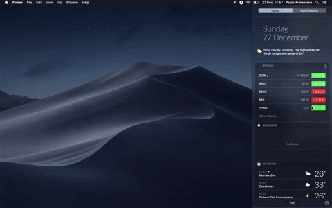 167. Apple MacOS - 2-pane Widget Customization