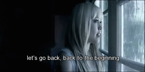 Image result for lets go back to the beginning gif
