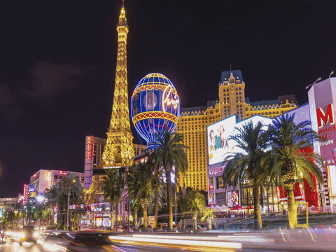 Gif of Vegas strip at night
