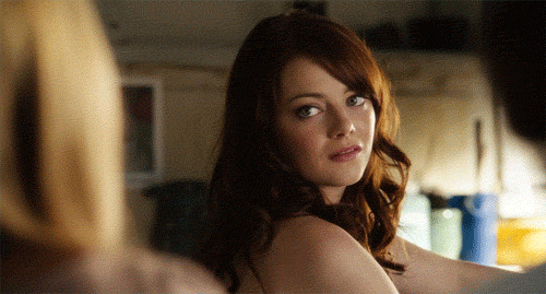 emma stone thumbs up laughing smiling easy a