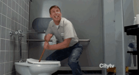 Image result for JANITOR TOILET GIF