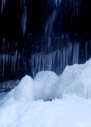 ice falling on a cave giphy