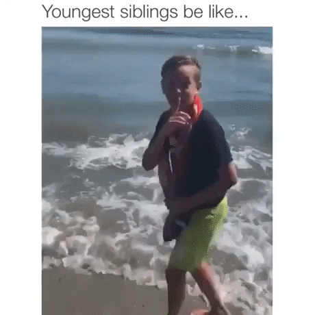 Youngest sibling fun in funny gifs
