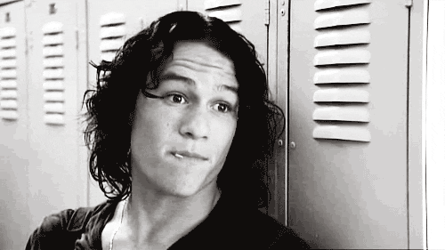 black and white smile heath ledger 10 things i hate about you