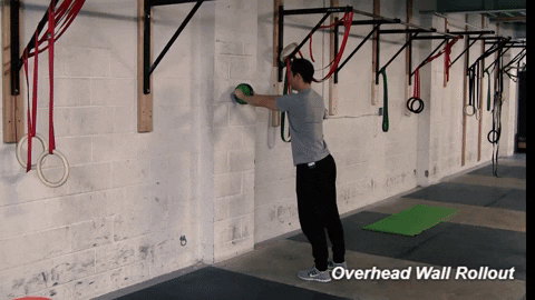 scapular stabilization exercises - Overhead Wall Rollout