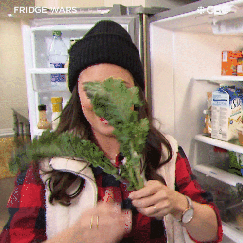 gif woman holding veggies