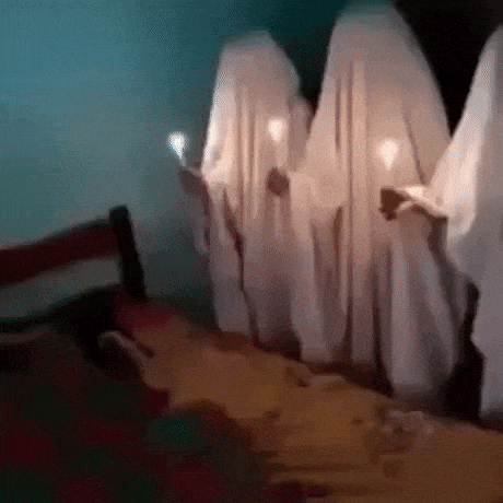 The ghost prank in funny gifs