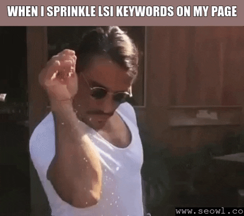 man sprinkling keywords
