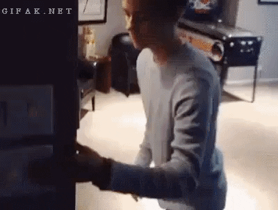 Turning off basement light be like in funny gifs