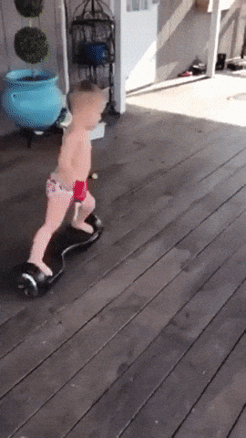 Kid and his hoverboard in funny gifs